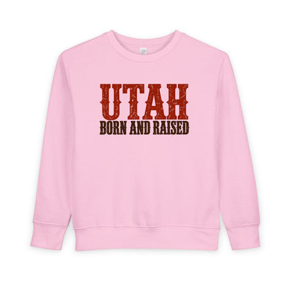 Utah Born and Raised Western Heritage Unisex Toddler Sweatshirt