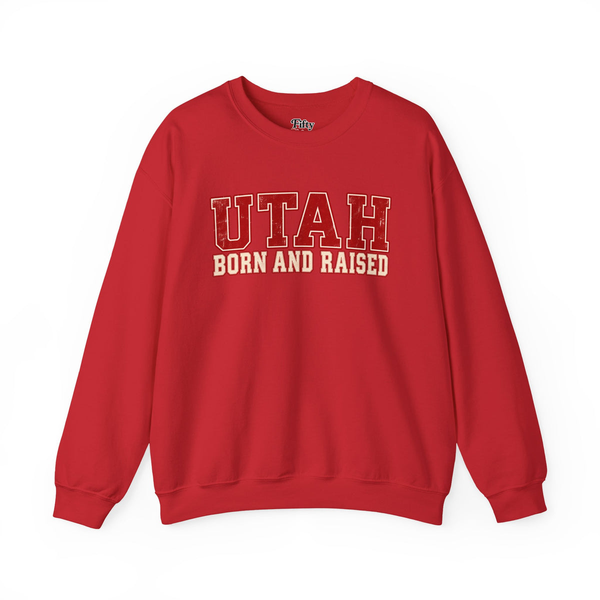 Utah Born and Raised Vintage Athletic Unisex Sweatshirt Graphic