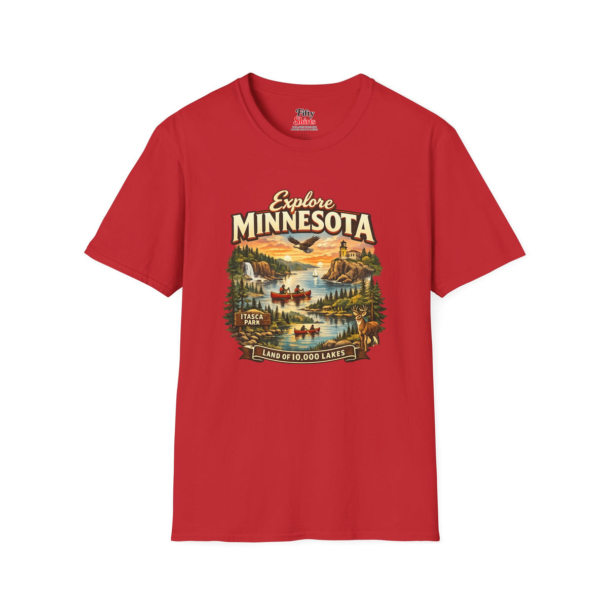 Explore Minnesota Unisex Softstyle T Shirt State Pride Graphic Tee Collections FS03
