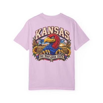 Kansas Jayhawk Emblem Unisex Comfort Color 1717 Streetwear Graphic Tee