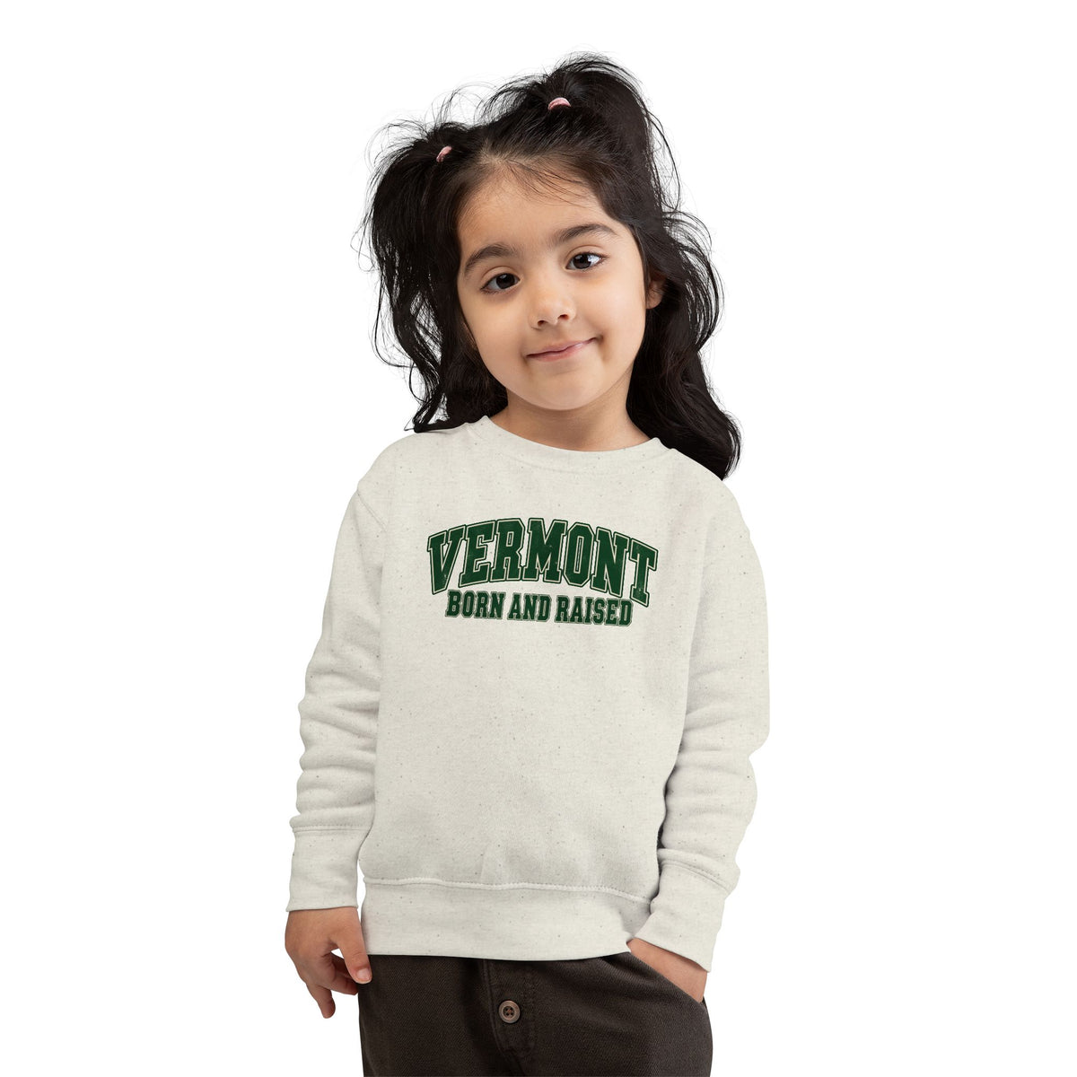 Vermont Born and Raised Classic Collegiate Unisex Toddler Sweatshirt