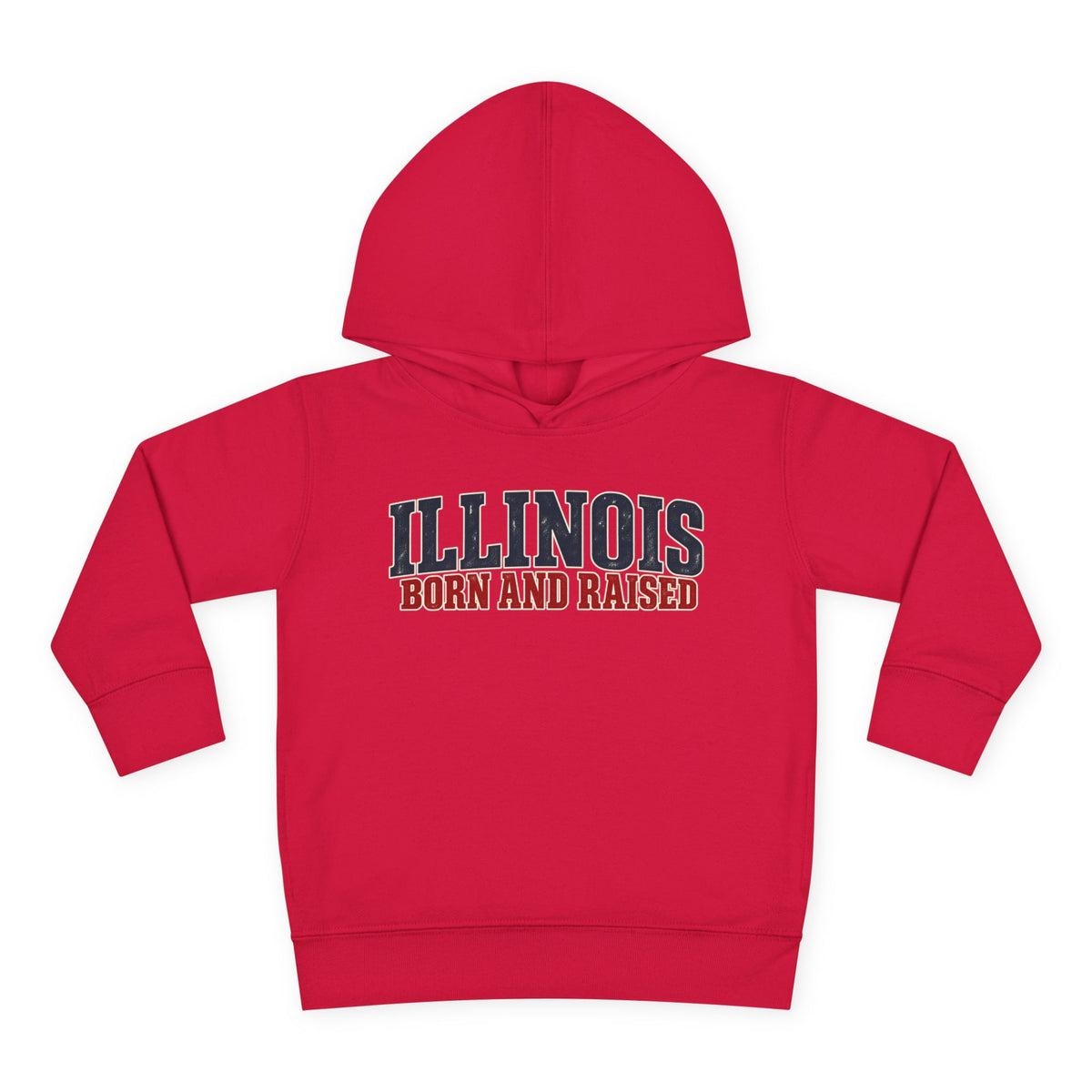 Illinois Born and Raised Midwest Americana Unisex Toddler Pullover Fleece Hoodie