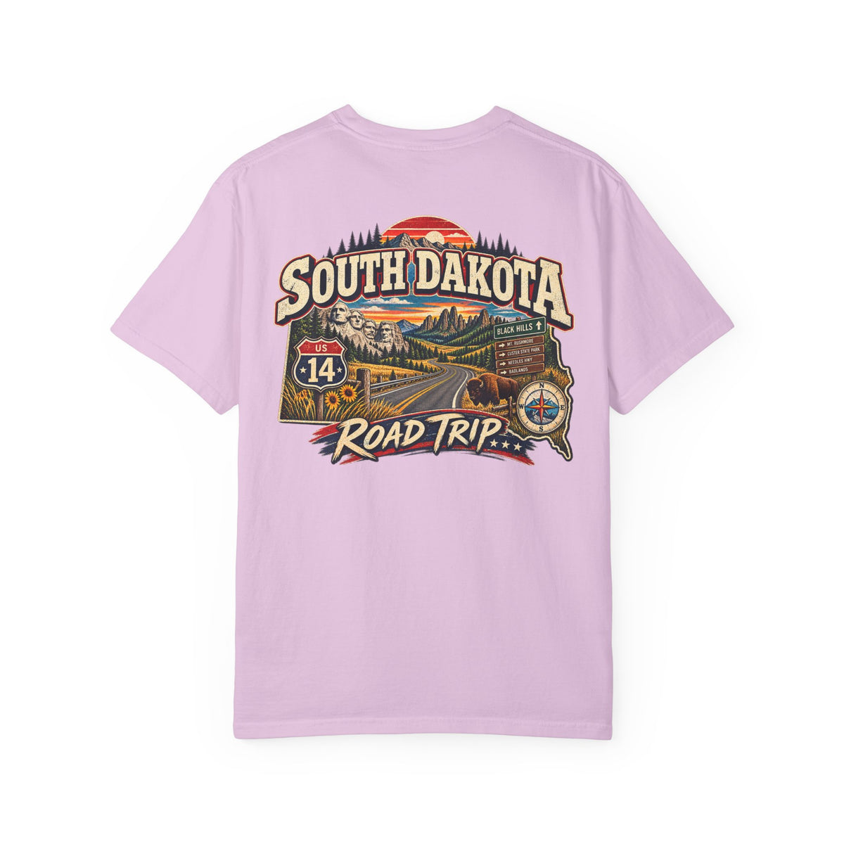 South Dakota Road Trip Unisex Comfort Color 1717 Streetwear Graphic Tee