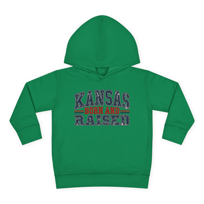 Kansas Born and Raised Vintage Americana Unisex Toddler Pullover Fleece Hoodie