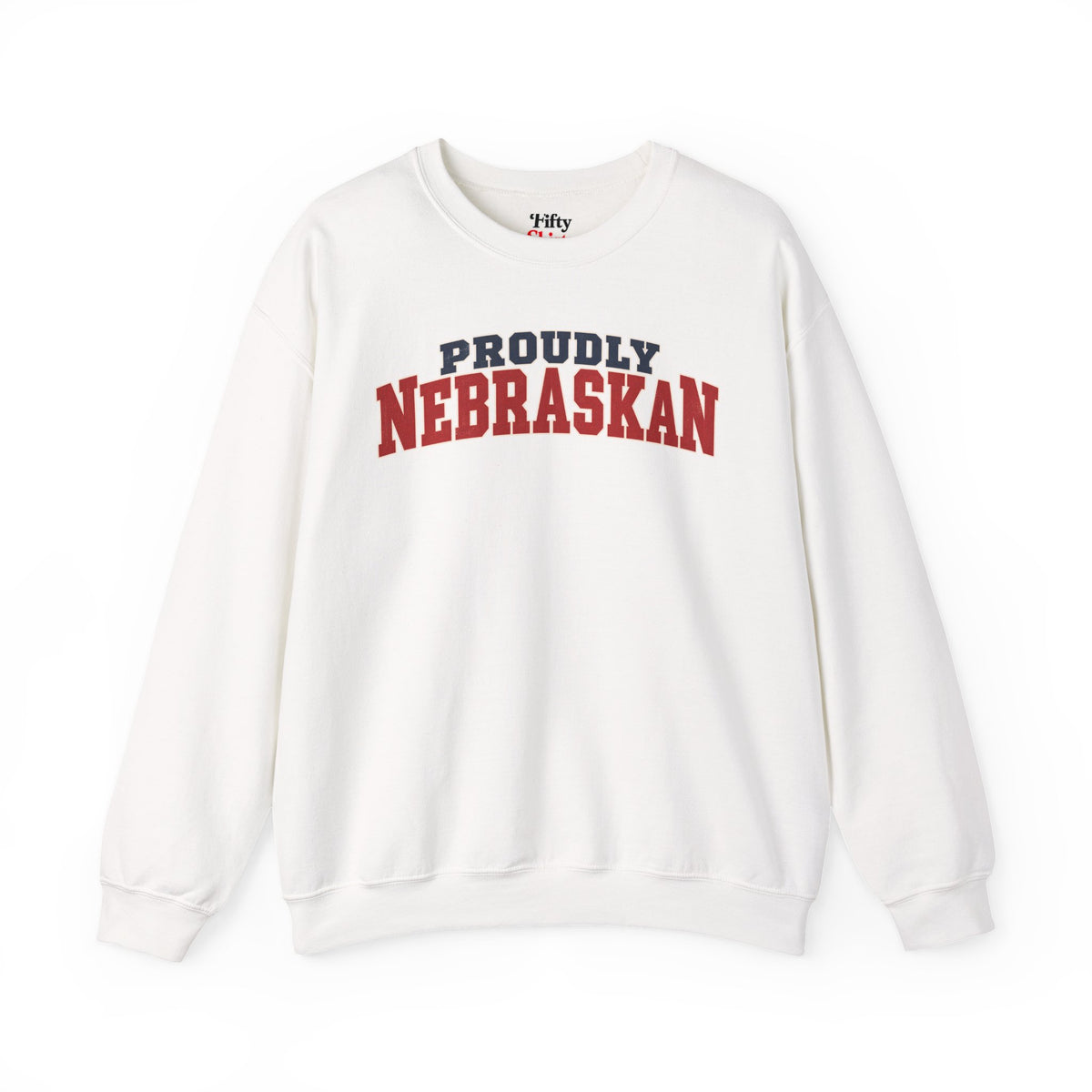 Proudly Nebraskan Nebraska Unisex Crewneck Sweatshirt State Name Graphic