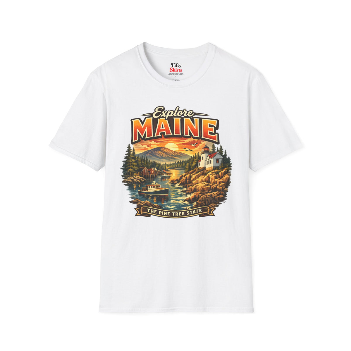 Explore Maine Unisex Softstyle T Shirt State Pride Graphic Tee Collections FS03