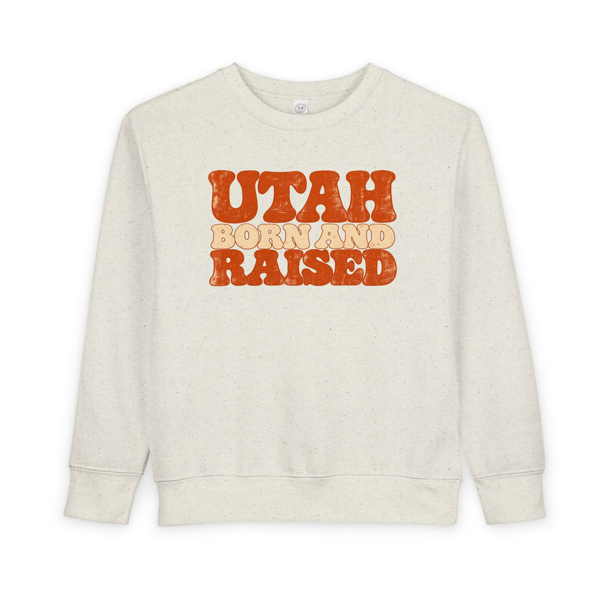 Utah Born and Raised Retro 1970s Unisex Toddler Sweatshirt