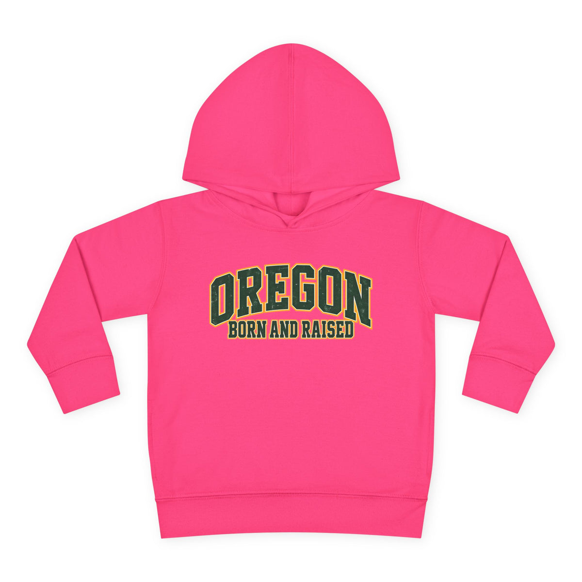 Oregon Born and Raised Old-School Athletic Unisex Toddler Pullover Fleece Hoodie