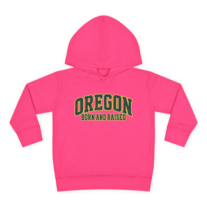 Oregon Born and Raised Old-School Athletic Unisex Toddler Pullover Fleece Hoodie