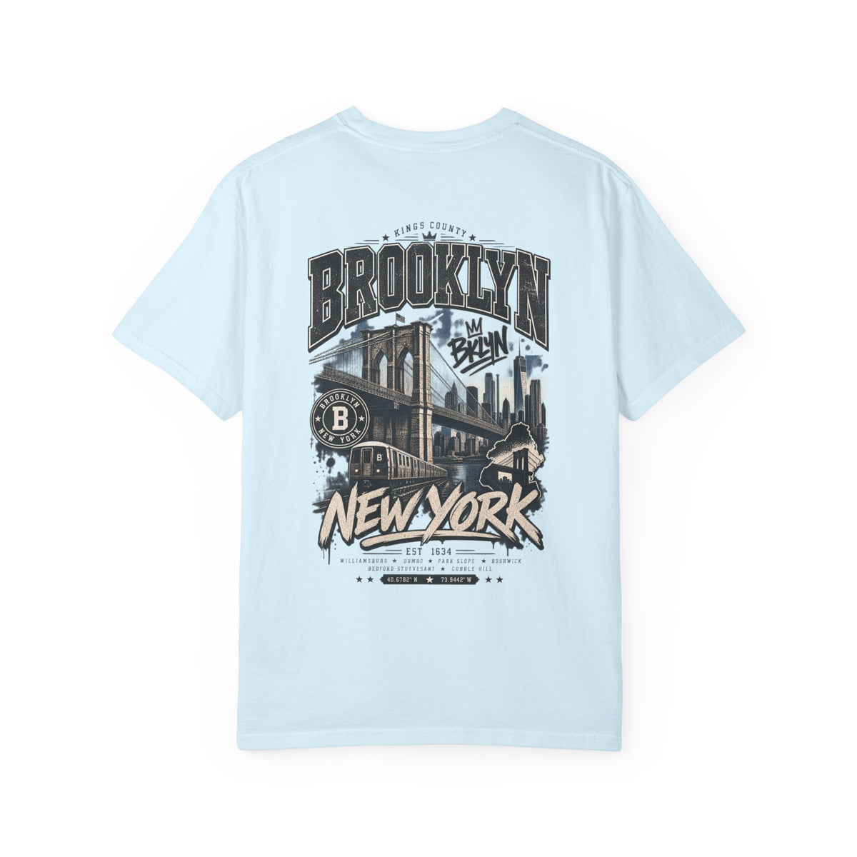 Brooklyn New York Unisex Comfort Color 1717 Streetwear Graphic Tee