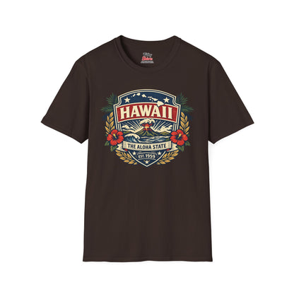 Hawaii Heritage Badge Unisex Softstyle T Shirt State Pride Graphic Tee Collections FS03