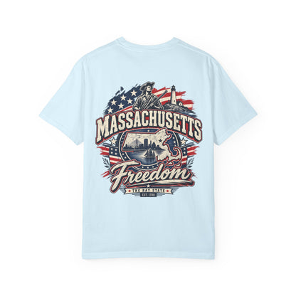 Massachusetts Freedom Unisex Comfort Color 1717 Streetwear Graphic Tee