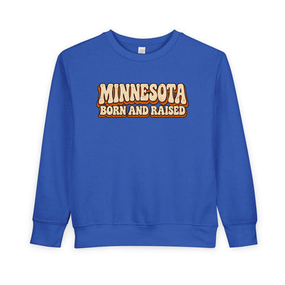Minnesota Born and Raised Retro 1970s Unisex Toddler Sweatshirt