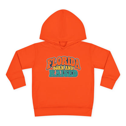 Florida Born and Raised Retro Sunshine State Unisex Toddler Pullover Fleece Hoodie