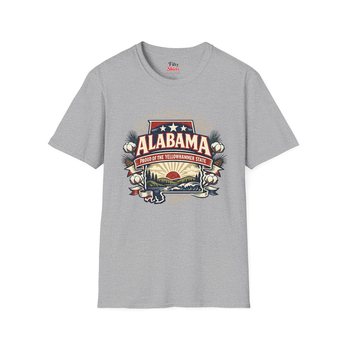 Alabama State Pride Unisex Softstyle T Shirt State Pride Graphic Tee Collections FS03