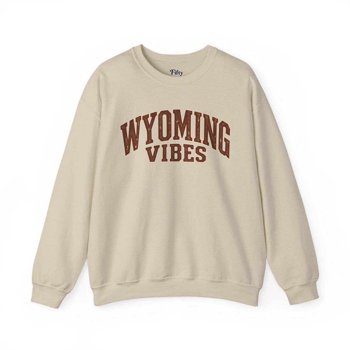 Wyoming Vibes Unisex Crewneck Sweatshirt State Name Graphic