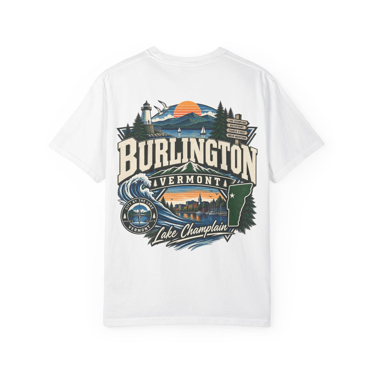 Burlington Vermont Unisex Comfort Color 1717 Streetwear Graphic Tee