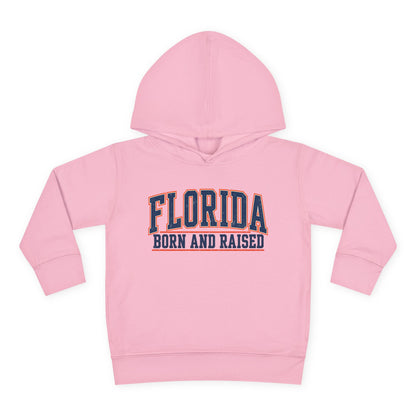 Florida Born and Raised Old-School Athletic Unisex Toddler Pullover Fleece Hoodie