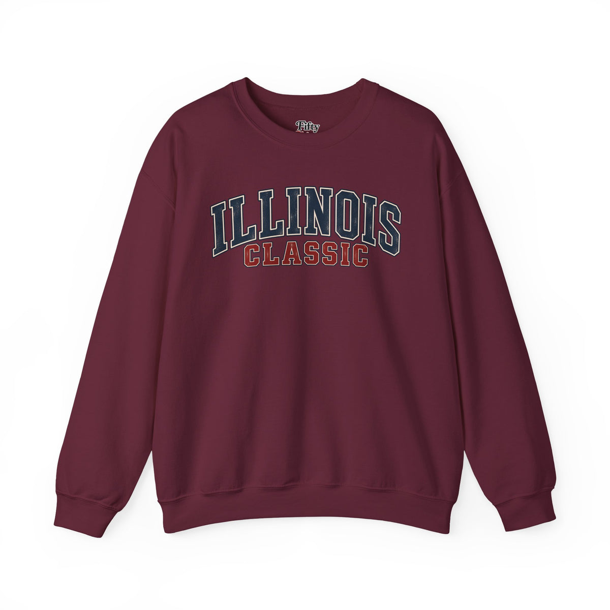 Illinois Classic Unisex Crewneck Sweatshirt State Name Graphic