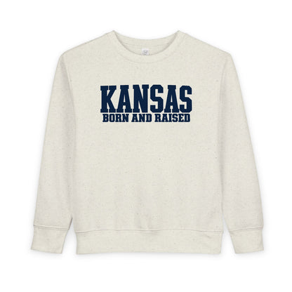 Kansas Born and Raised  Premium Streetwear Unisex Toddler Sweatshirt
