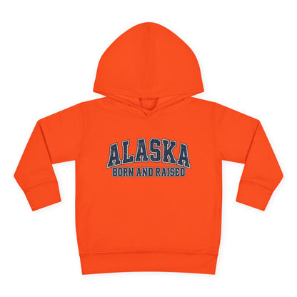 Alaska Born and Raised Classic Collegiate Unisex Toddler Pullover Fleece Hoodie
