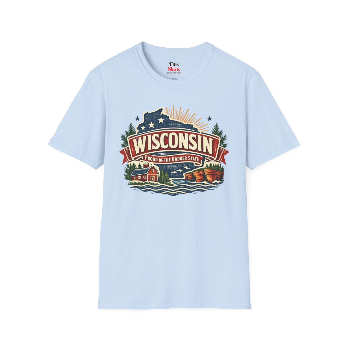 Wisconsin State Pride Unisex Softstyle T Shirt State Pride Graphic Tee Collections FS03