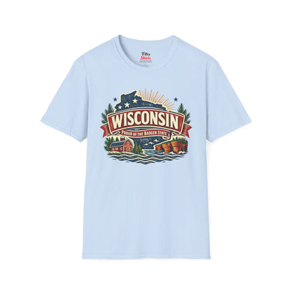 Wisconsin State Pride Unisex Softstyle T Shirt State Pride Graphic Tee Collections FS03