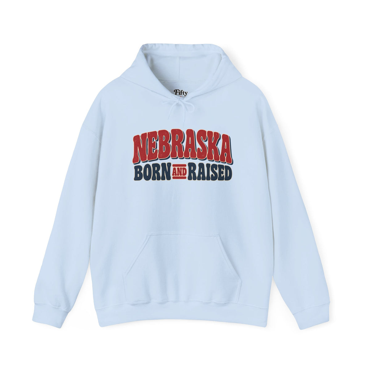 Nebraska Born and Raised Retro 1970s Unisex Hoodie Graphic