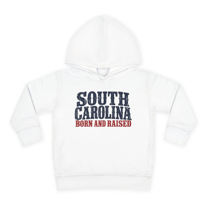 South Carolina Born and Raised Southern Heritage Unisex Toddler Pullover Fleece Hoodie