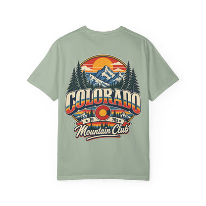 Colorado 1970s Mountain Club  Unisex Comfort Color 1717 Streetwear Graphic Tee