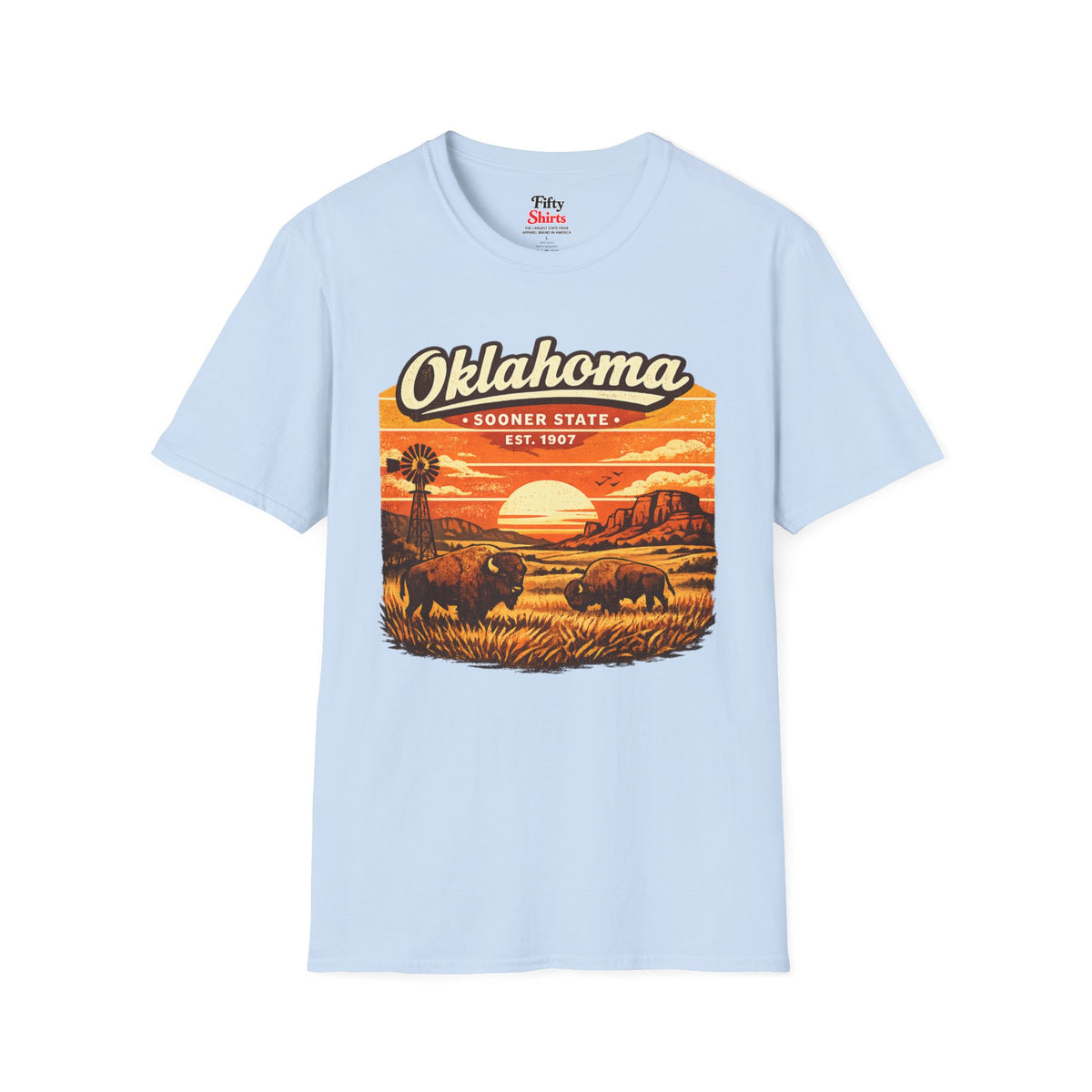 Oklahoma Prairie Sunset Unisex Softstyle T Shirt State Pride Graphic Tee Collections FS03