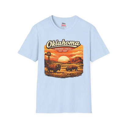 Oklahoma Prairie Sunset Unisex Softstyle T Shirt State Pride Graphic Tee Collections FS03