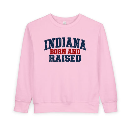 Indiana Born and Raised Classic Heritage Unisex Toddler Sweatshirt