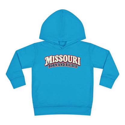Missouri Born and Raised Retro 1970s Unisex Toddler Pullover Fleece Hoodie