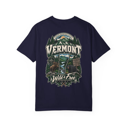 Vermont Wild & Free Unisex Comfort Color 1717 Streetwear Graphic Tee