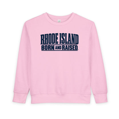Rhode Island Born and Raised Minimal New England Heritage Unisex Toddler Sweatshirt