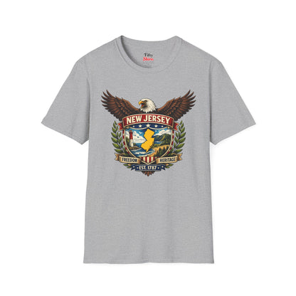 New Jersey Americana Eagle Unisex Softstyle T Shirt State Pride Graphic Tee Collections FS03