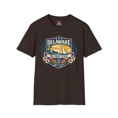 Delaware Heritage Badge Unisex Softstyle T Shirt State Pride Graphic Tee Collections FS03