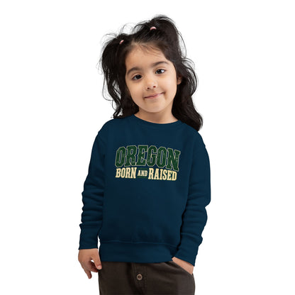 Oregon Born and Raised Pacific Northwest Americana Unisex Toddler Sweatshirt