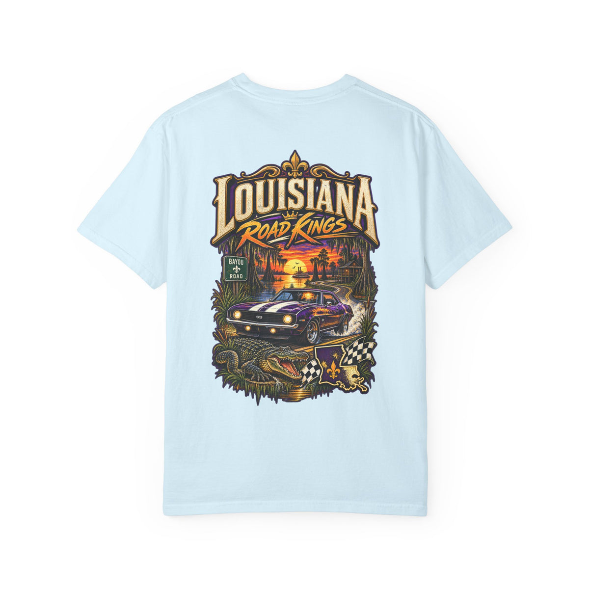 Louisiana Bayou Road Kings Unisex Comfort Color 1717 Streetwear Graphic Tee