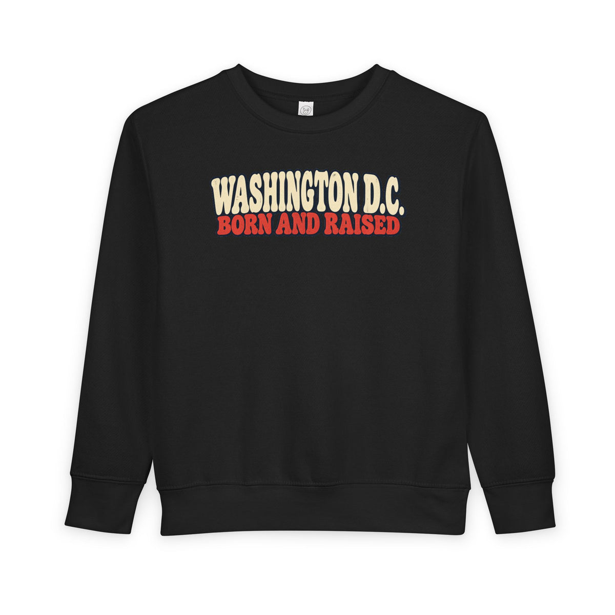 Washington DC Born and Raised Retro 1970s Unisex Toddler Sweatshirt