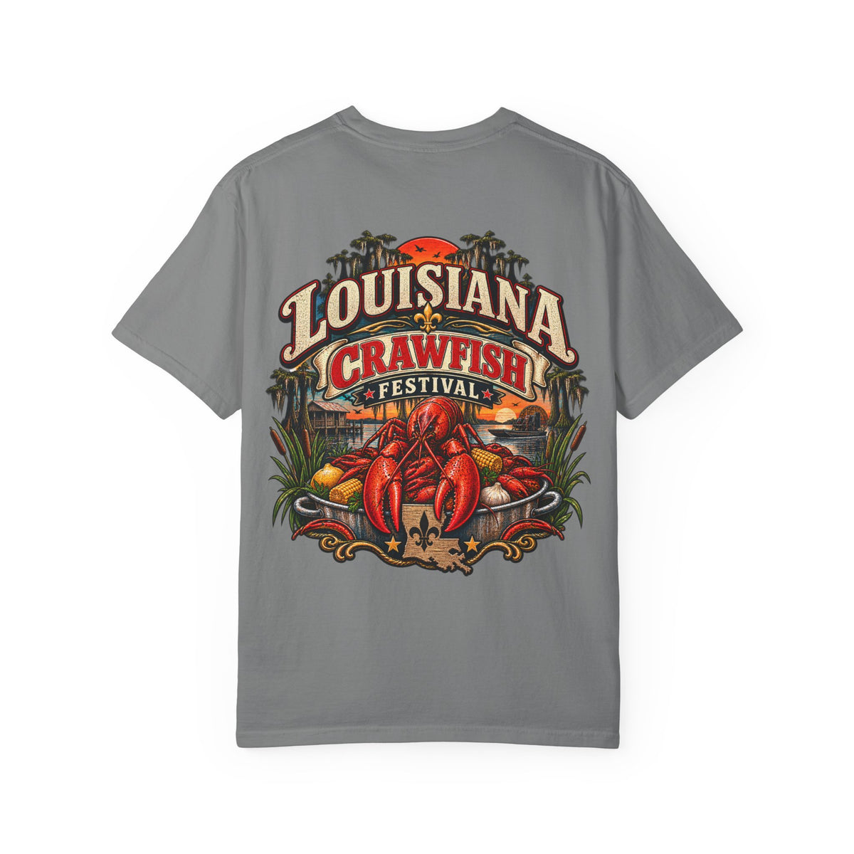 Louisiana Crawfish Festival Unisex Comfort Color 1717 Streetwear Graphic Tee
