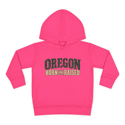 Oregon Born and Raised Rustic Pacific Northwest Unisex Toddler Pullover Fleece Hoodie