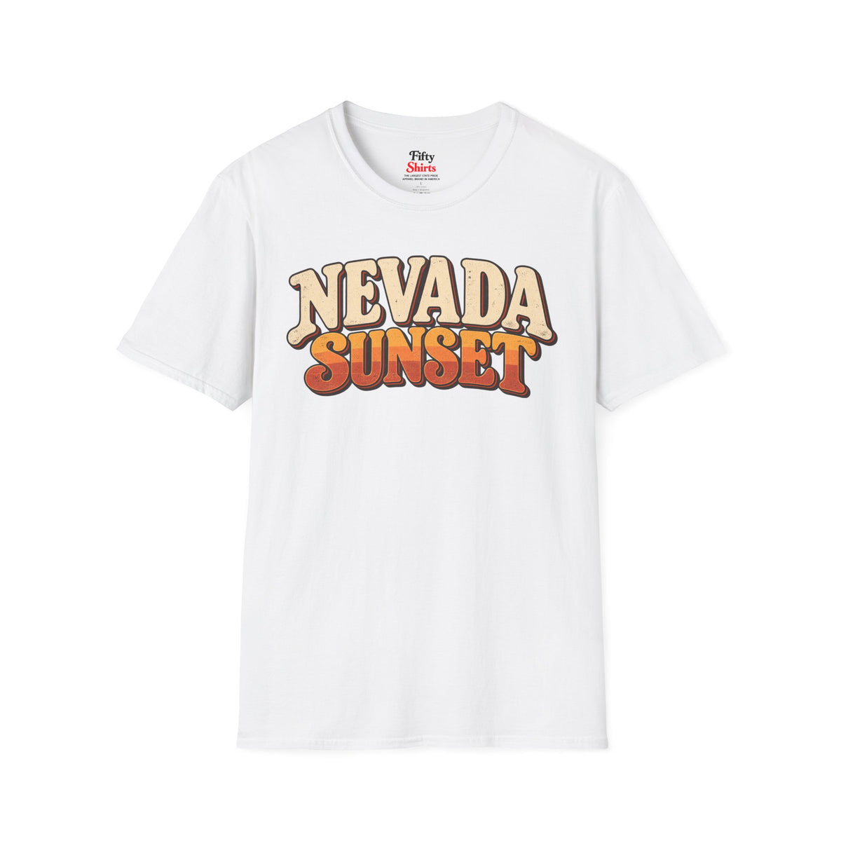 Nevada Sunset Unisex Softstyle T Shirt State Name Graphic Tee