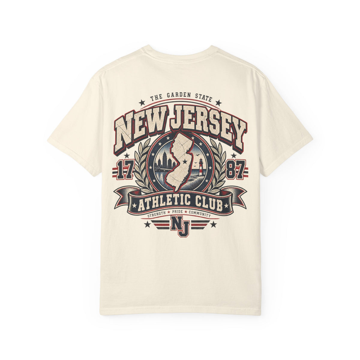 New Jersey Athletic Club Unisex Comfort Color 1717 Streetwear Graphic Tee