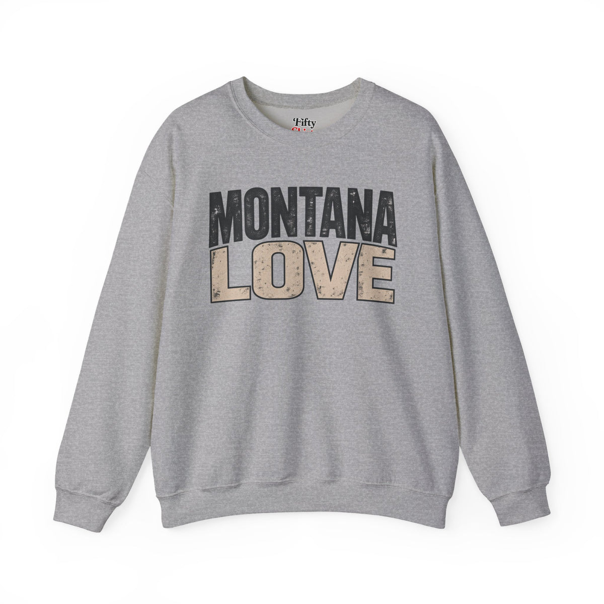 Montana Love Unisex Crewneck Sweatshirt State Name Graphic
