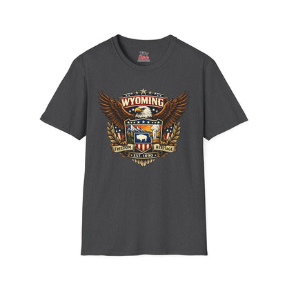Wyoming Americana Eagle Unisex Softstyle T Shirt State Pride Graphic Tee Collections FS03