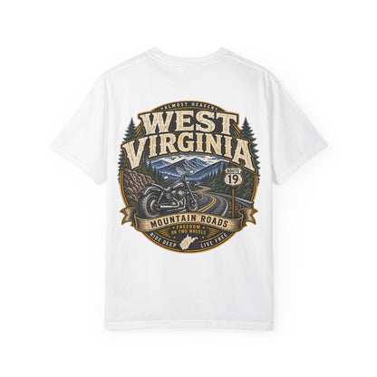 West Virginia Motorcycle Roads Unisex Comfort Color 1717 Streetwear Graphic Tee