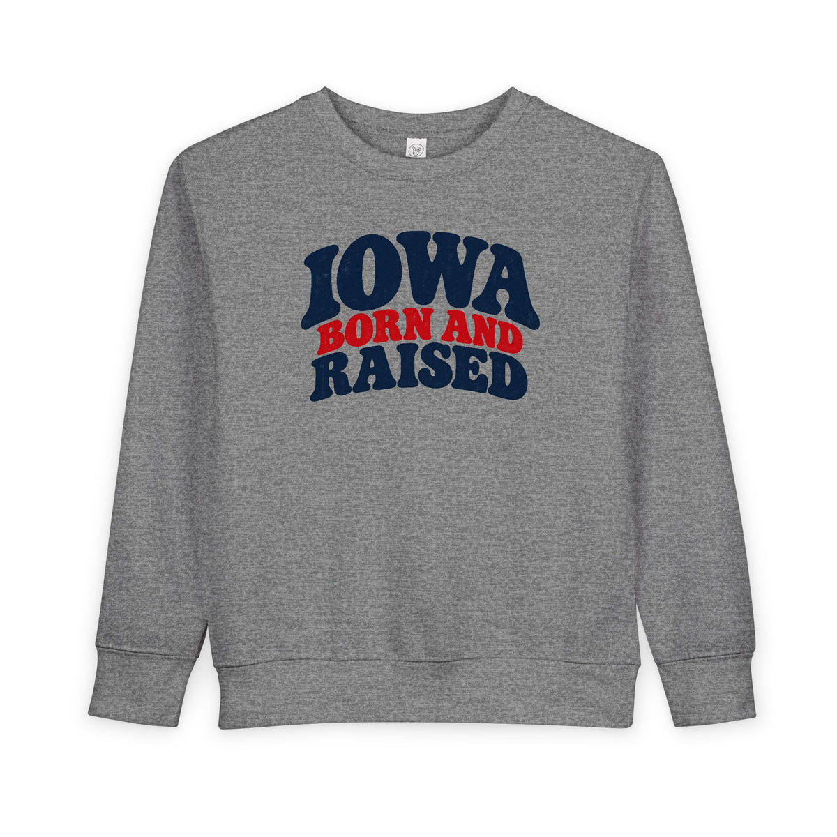 Iowa Born and Raised Retro 1970s Unisex Toddler Sweatshirt