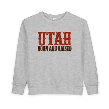 Utah Born and Raised Western Heritage Unisex Toddler Sweatshirt